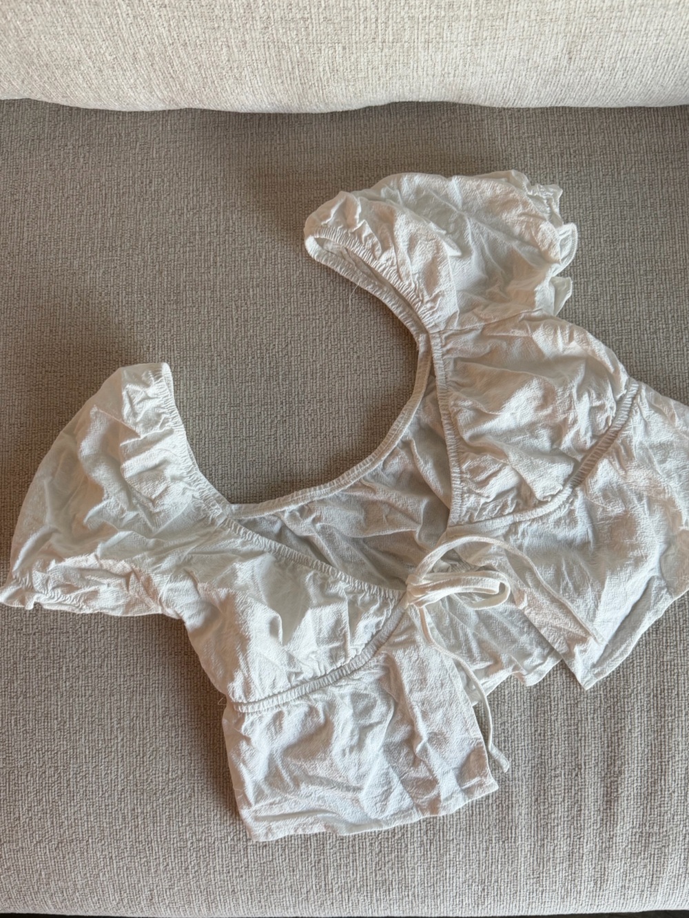 White Ruffle tee with Tie